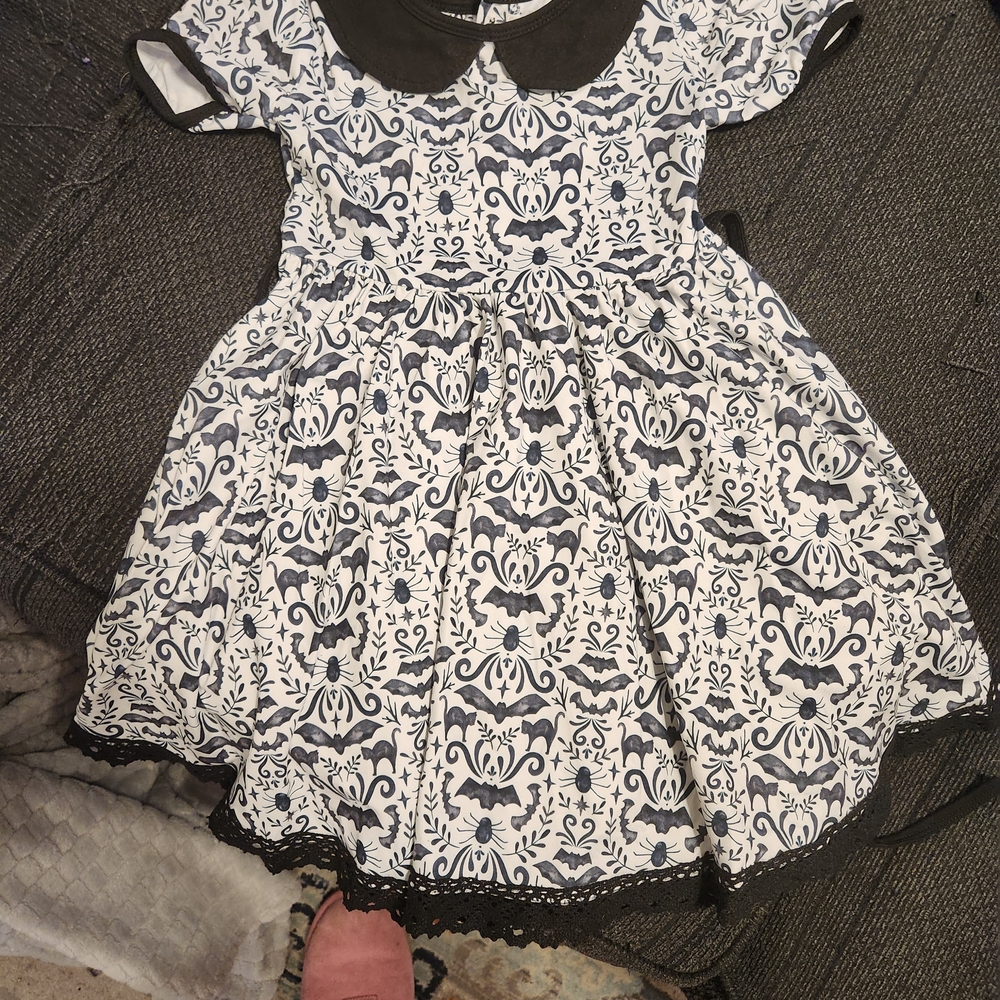 Elegant Kids Dress with Black and White Pattern